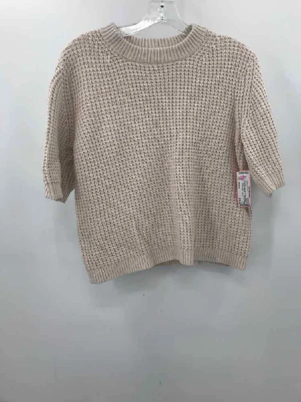 Pre-Owned French Connection Tan Size Medium Sweater Plaid Sweater Polka Dot Checkered Pre-Owned French Connection Tan Size Medium Sweater Plaid Sweater Polka Dot Checkered