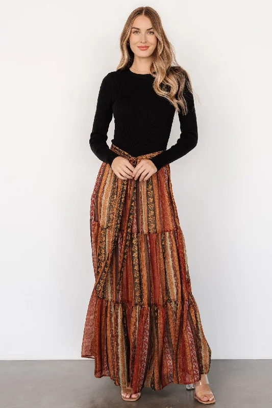 Emryn Sweater Dress | Black + Multi Print Silk Blend Satin Velvet
