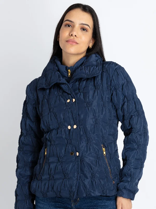 Womens Quilted Collared Neck Jacket Quilted Jacket Puffer Jacket Insulated Jacket