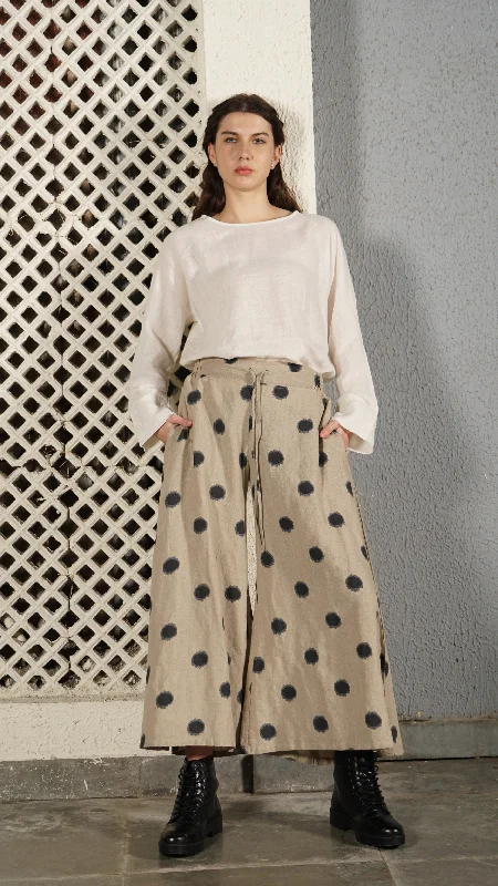 Mary Linen Blend Pant in Latte Relaxed Fit Trousers