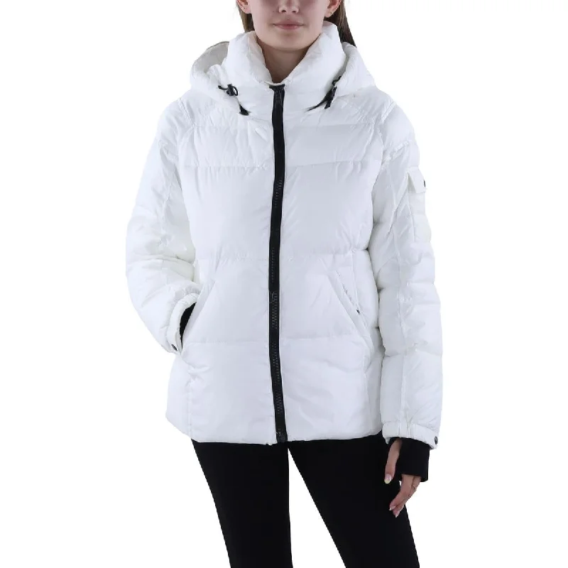 S13/NYC Womens Matte Kylie Solid Nylon Puffer Jacket Welt Pockets Slit Pockets Flap Pockets S13/NYC Womens Matte Kylie Solid Nylon Puffer Jacket Welt Pockets Slit Pockets Flap Pockets