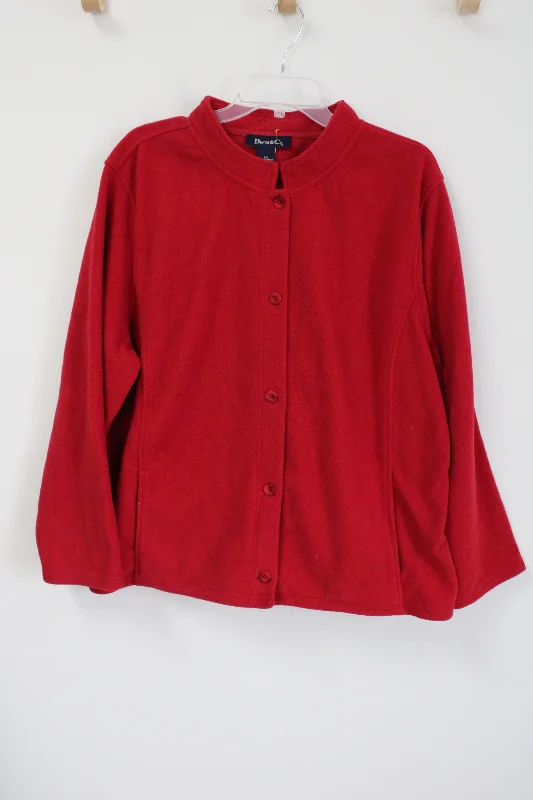 Denim & Co. Red Fleece Jacket | 3X Notch Collar Jacket Peter Pan Collar Jacket Cowl Neck Jacket Denim & Co. Red Fleece Jacket | 3X Notch Collar Jacket Peter Pan Collar Jacket Cowl Neck Jacket