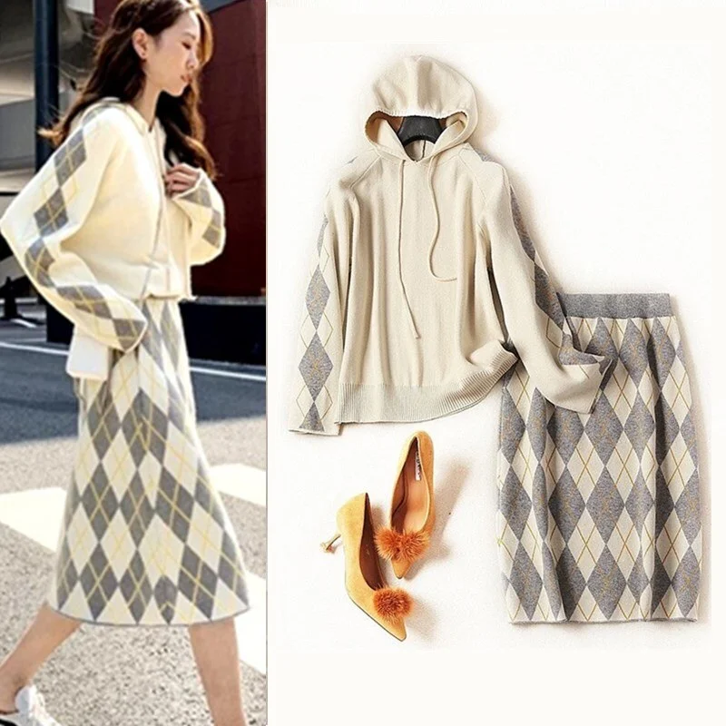 Winter Knitted Womans Suits Hooded Loose Sweater And Plaid Skirts Sets for Woman Casual Ladies Skirts Suit Good Quality CC290 Rayon Fabric Velvet Fabric Corduroy Fabric Winter Knitted Womans Suits Hooded Loose Sweater And Plaid Skirts Sets for Woman Casual Ladies Skirts Suit Good Quality CC290 Rayon Fabric Velvet Fabric Corduroy Fabric
