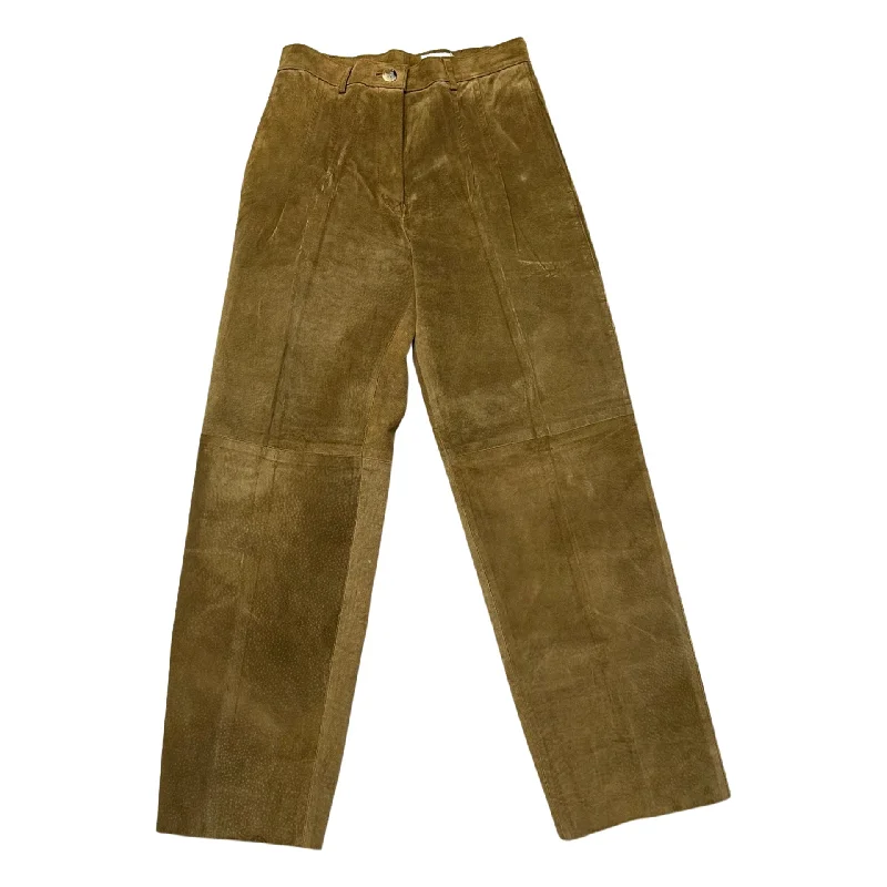 Vintage Camel Pleated Suede Pants (26) Trendy Velvet Pants