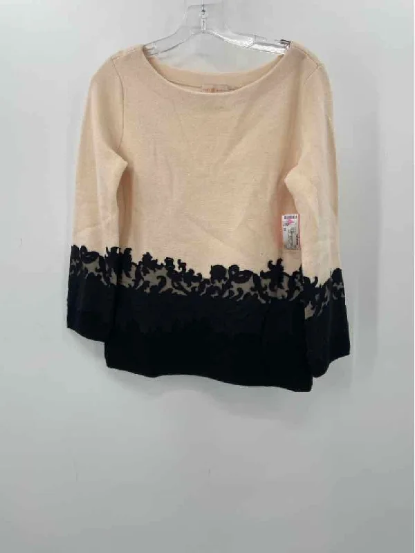 Pre-Owned Tory Burch Ivory Size XS Sweater Ribbed Striped Patterned