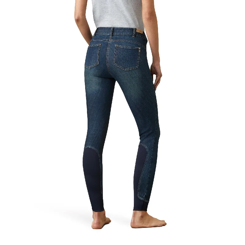 Ariat® Ladies Halo Denim Knee Patch Marine Breech Pants 10035311 Comfortable Pleated Pants