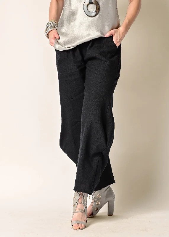 Shyla Linen Pant in Onyx Trendy Tapered Pants