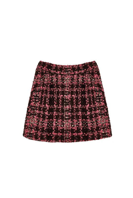 Maggie Mini Skirt - Chocolate Tweed cashmere skirt rich