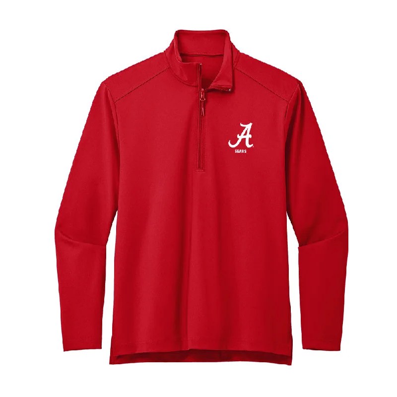 Alabama - NCAA Women's Gymnastics : Jamison Sears - Premium Quarter Zip Jacket Satin Fabric Silk Fabric Chiffon Fabric Alabama - NCAA Women's Gymnastics : Jamison Sears - Premium Quarter Zip Jacket Satin Fabric Silk Fabric Chiffon Fabric