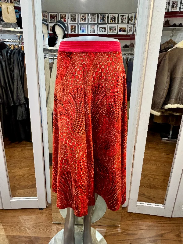 90’s Multicolor Circle Wave A-Line Cut Skirt chiffon skirt lightweight