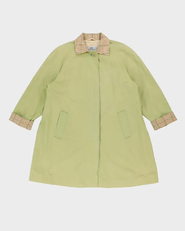 Aquascutum Lime Green A-Line Mac Style Jacket - L Striped Jacket Polka Dot Jacket Floral Jacket Aquascutum Lime Green A-Line Mac Style Jacket - L Striped Jacket Polka Dot Jacket Floral Jacket