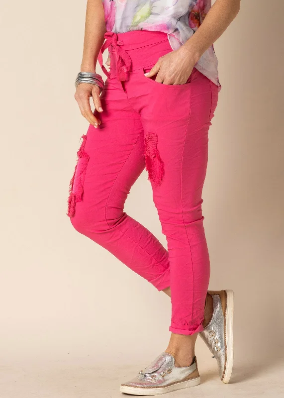 Yumi Pants in Raspberry Sorbet Relaxed Lounge Trousers