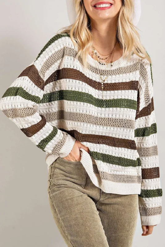 Crochet Hollow out Knit Sweater Casual Formal Business