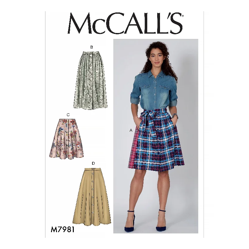 McCall's Pattern M7981 Misses' Skirts denim skirt classic
