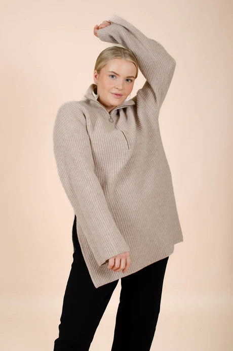 Half-Zip Wool Sweater Barley Chenille Fabric Brocade Fabric Lace Fabric
