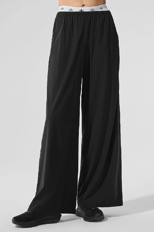 Breezy Wide Leg Pant - Black Soft Stretch Leggings