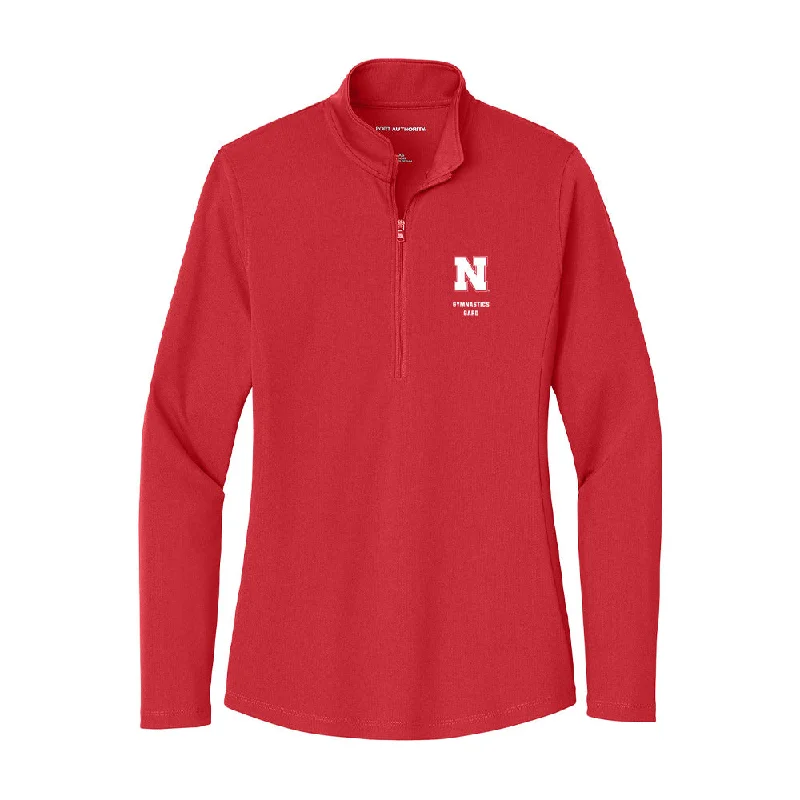 Nebraska - NCAA Women's Gymnastics : Allie Gard - Women's Lightweight Quarter Zip Jacket Cotton Fabric Linen Fabric Terry Fabric Nebraska - NCAA Women's Gymnastics : Allie Gard - Women's Lightweight Quarter Zip Jacket Cotton Fabric Linen Fabric Terry Fabric