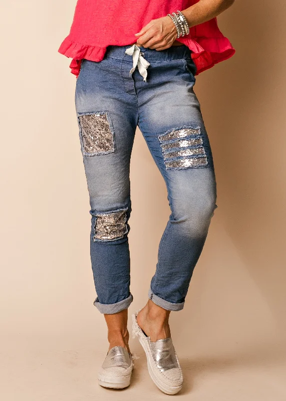 Monique Pants in Denim Blue Soft Cotton Pants