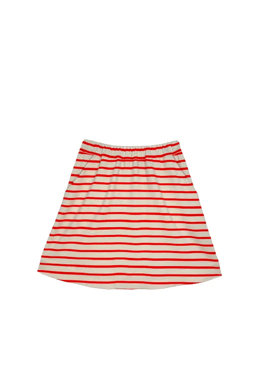 Everyday MINI Skirt - Tangerine Stripe Knit flowy skirt hem