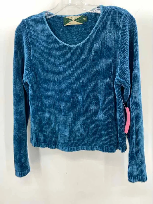 Pre-Owned 525 America Blue Size Small P Long Sleeve Sweater Chenille Blend Fleece Blend Nylon Blend