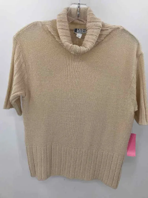 Pre-Owned Team Players London Ivory Size 40 Turtleneck Sweater Spandex Blend Rayon Blend Denim Blend