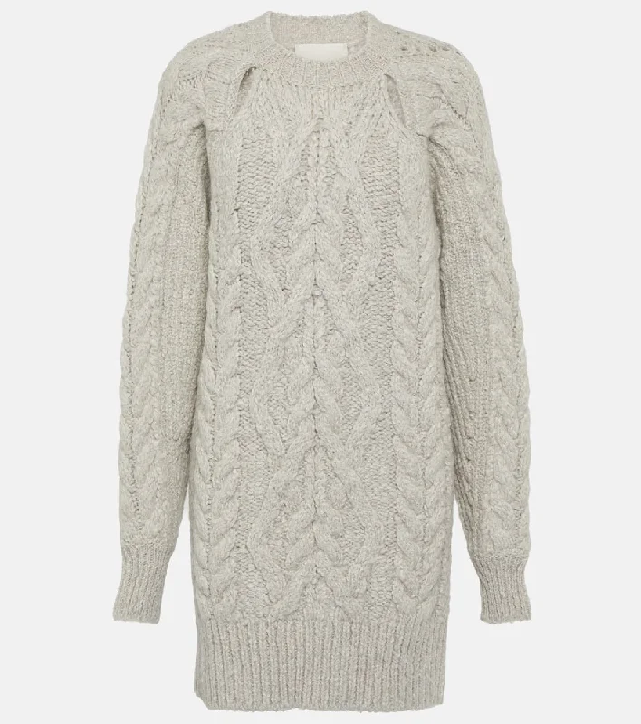 Isabel Marant Nazae cable-knit mini sweater dress Layered Multi-layer Single Layer