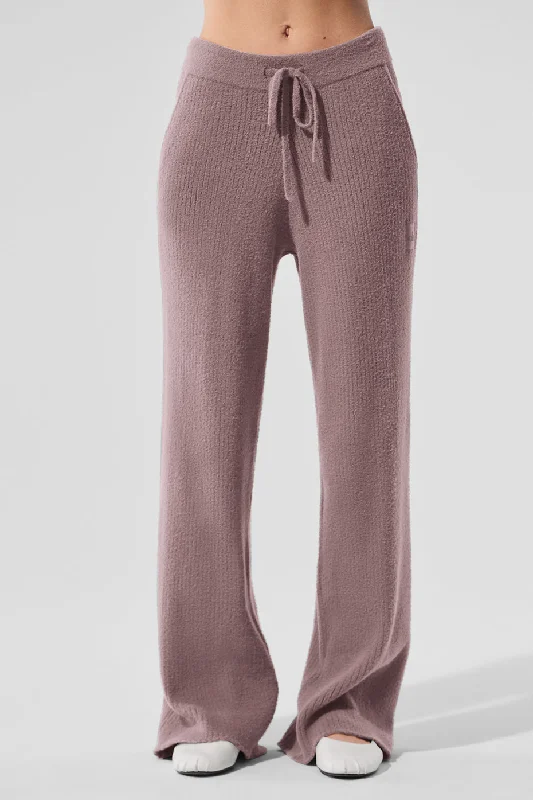 Snuggle Up Sweater High-Waist Wide Leg Pant - Mushroom Casual Skinny Fit Pants