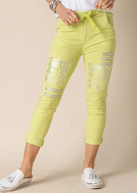 Silvana Pants in Lime Splice Casual Sweatpants Style