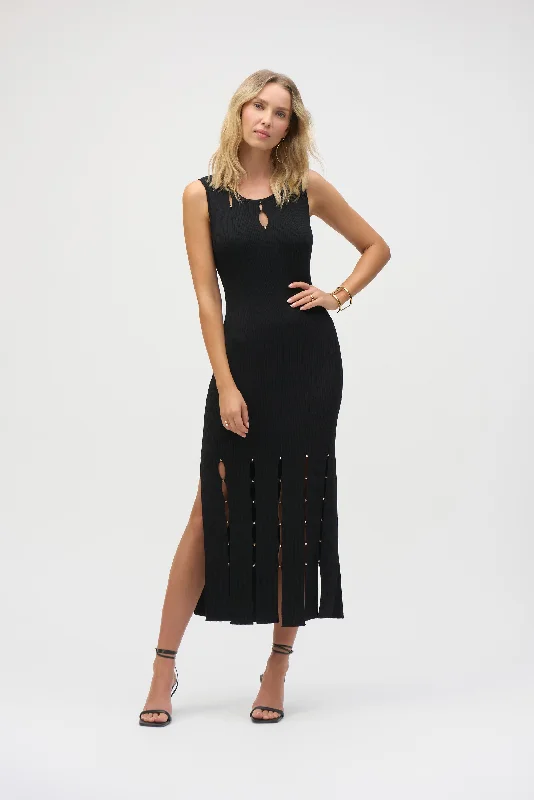 Joseph Ribkoff Sweater Knit Midi Dress with Car Wash Hem 252925 Cotton Fabric Linen Fabric Terry Fabric Joseph Ribkoff Sweater Knit Midi Dress with Car Wash Hem 252925 Cotton Fabric Linen Fabric Terry Fabric