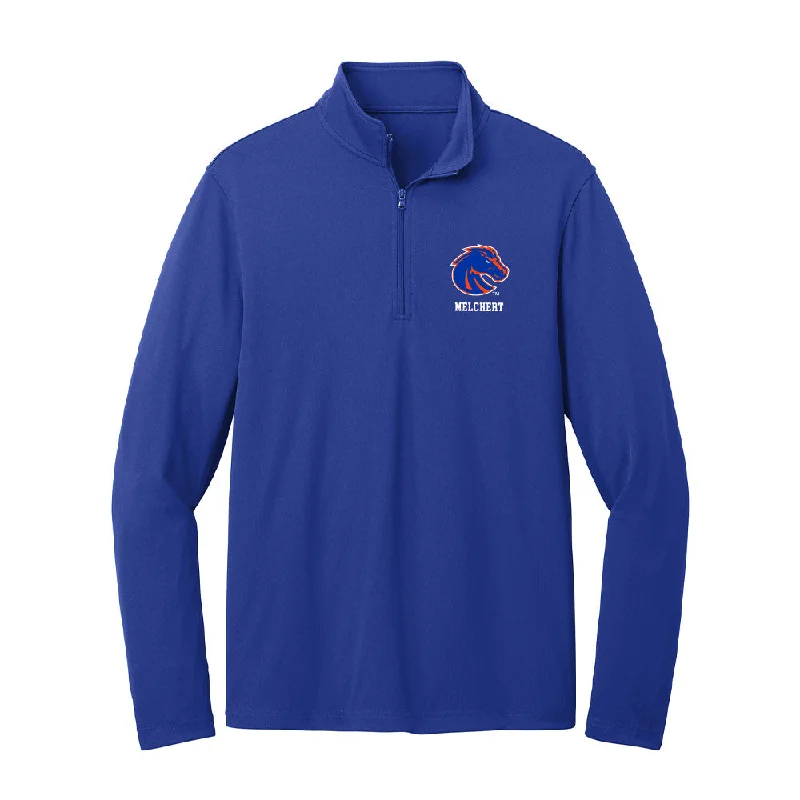Boise State - NCAA Women's Gymnastics : Julia Melchert - Lightweight Quarter Zip Jacket Cardigan Sweater Pullover Boise State - NCAA Women's Gymnastics : Julia Melchert - Lightweight Quarter Zip Jacket Cardigan Sweater Pullover