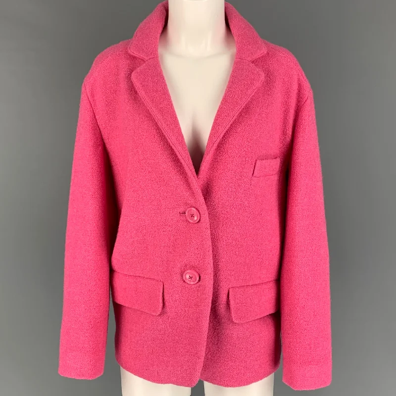 KATE SPADE Size 4 Pink Not Listed Textured Notch Lapel Jacket Denim Fabric Leather Fabric Suede Fabric KATE SPADE Size 4 Pink Not Listed Textured Notch Lapel Jacket Denim Fabric Leather Fabric Suede Fabric