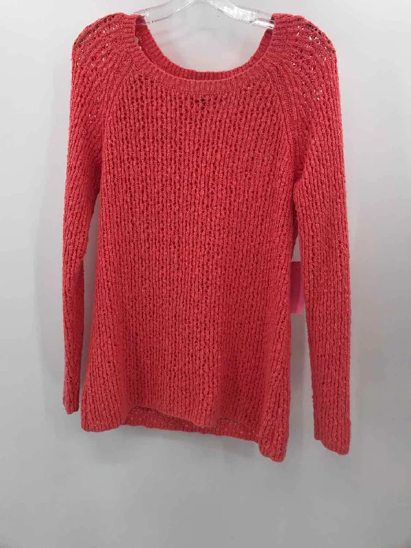 Pre-Owned Tommy Bahama Orange Size Medium Sweater Real Fur Shearling Chenille