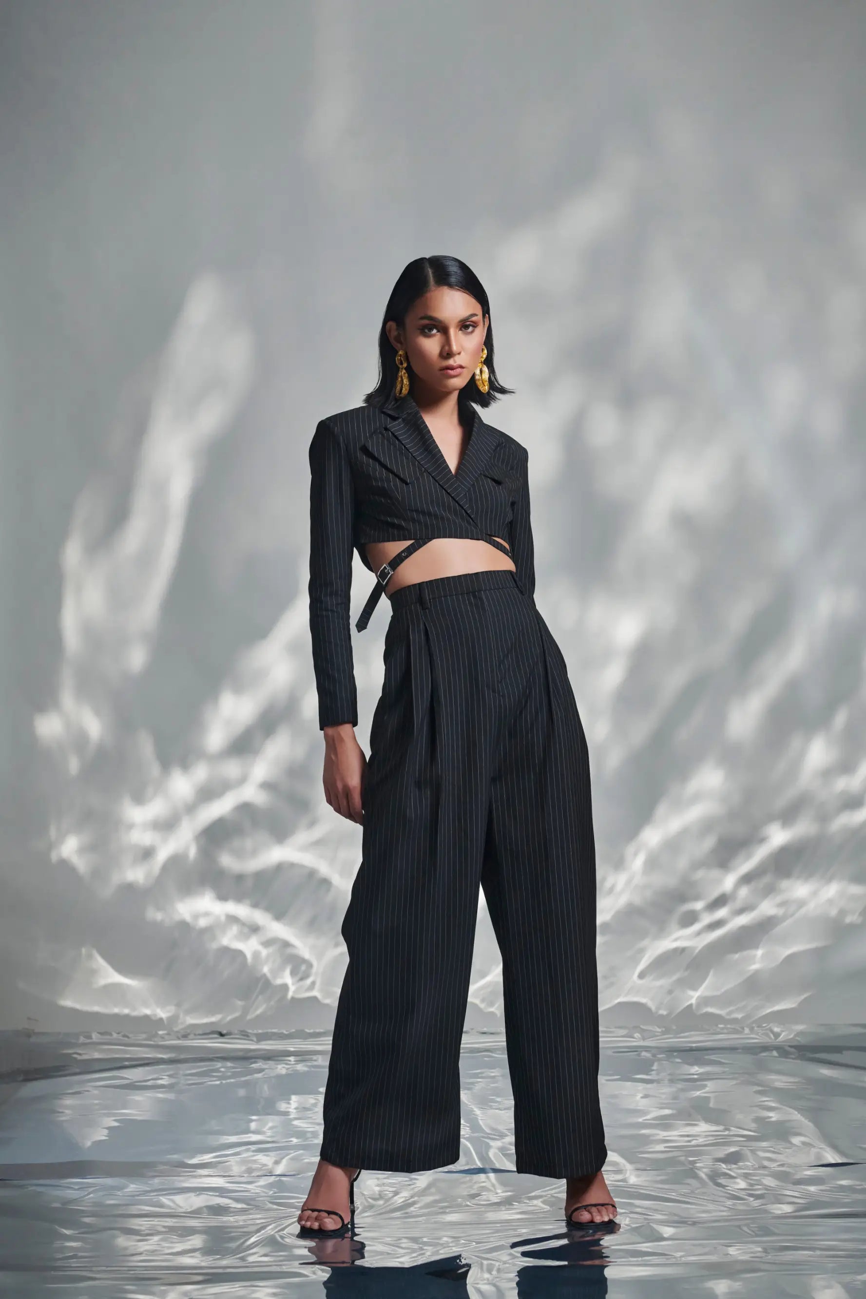 MARCELLA Crop Blazer and Suiting Pants Co-ord Set Stretch Fit Pants
