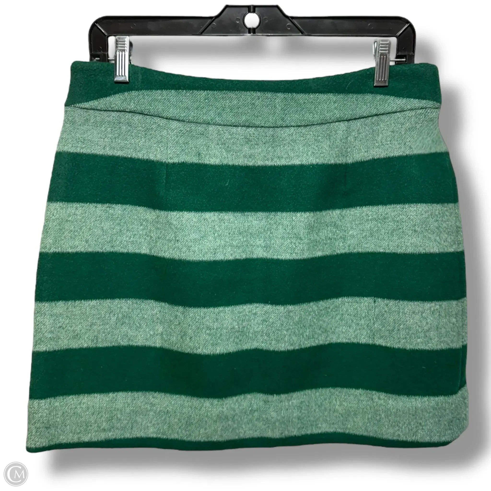 Wool Mini Skirt Designer By Kate Spade In Green Stripe, Size: 10 breathable skirt fabric