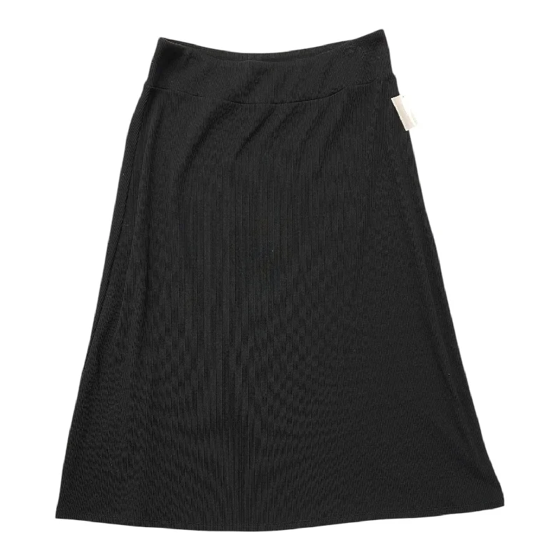 Skirt Designer By Eileen Fisher In Black, Size:L button skirt front