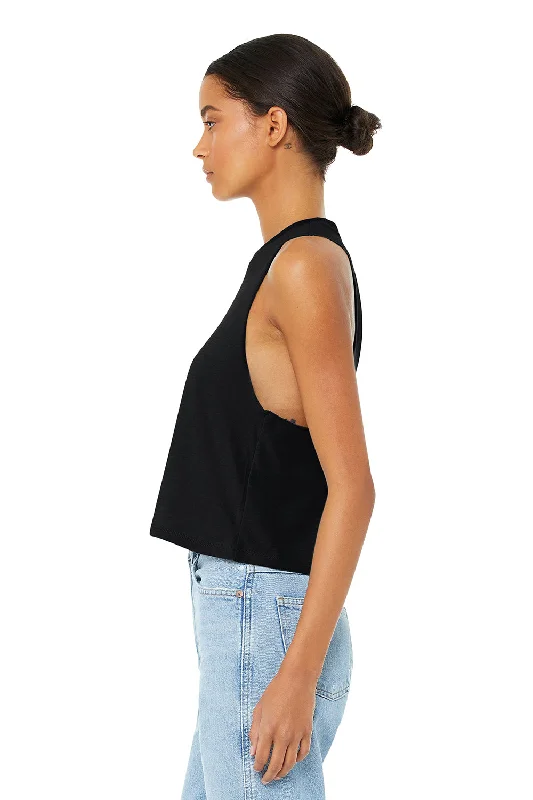 Bella + Canvas Womens Cropped Tank Top - Solid Black