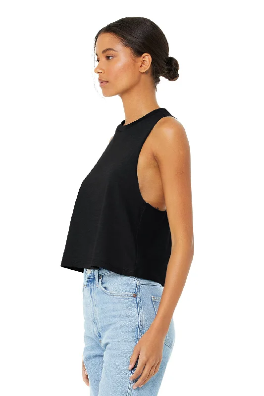 Bella + Canvas Womens Cropped Tank Top - Solid Black