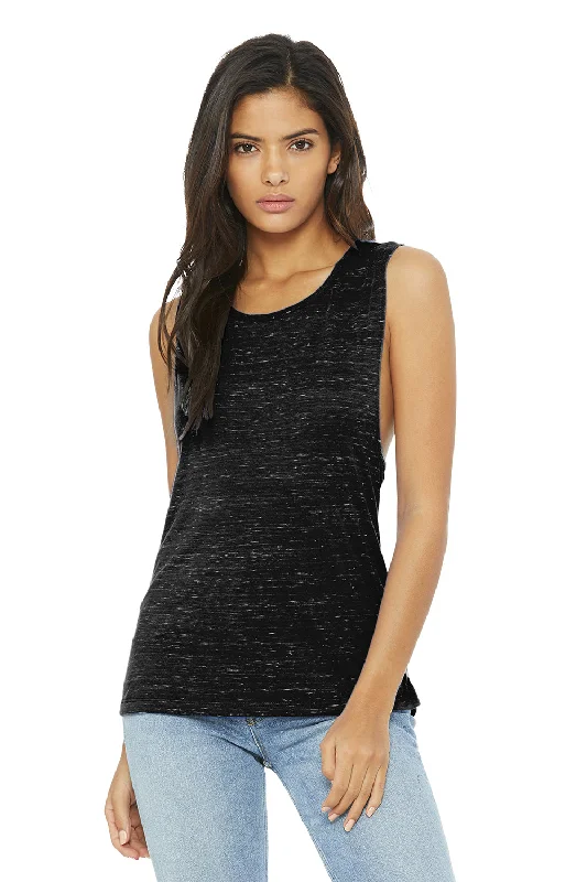 Bella + Canvas Womens Flowy Muscle Tank Top - Black Marble