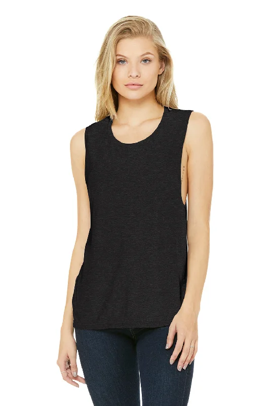 Bella + Canvas Womens Flowy Muscle Tank Top - Heather Black