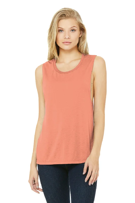 Bella + Canvas Womens Flowy Muscle Tank Top - Sunset Orange