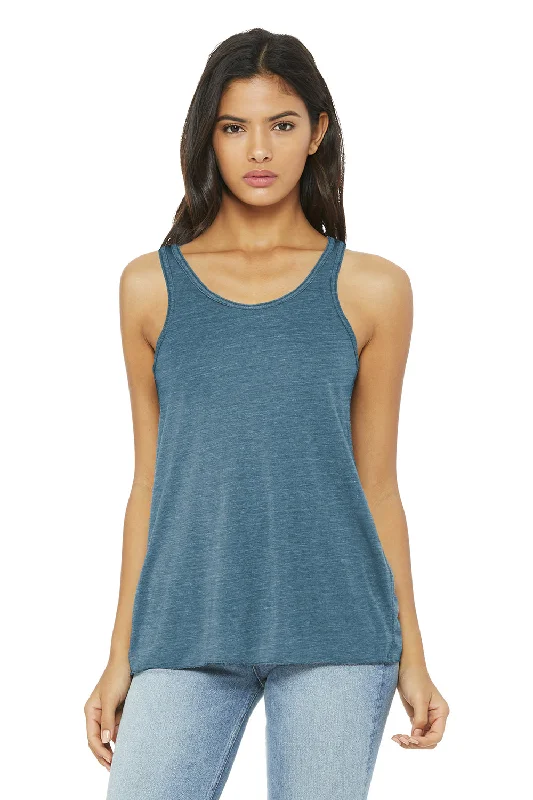 Bella + Canvas Womens Flowy Tank Top - Denim Blue Slub