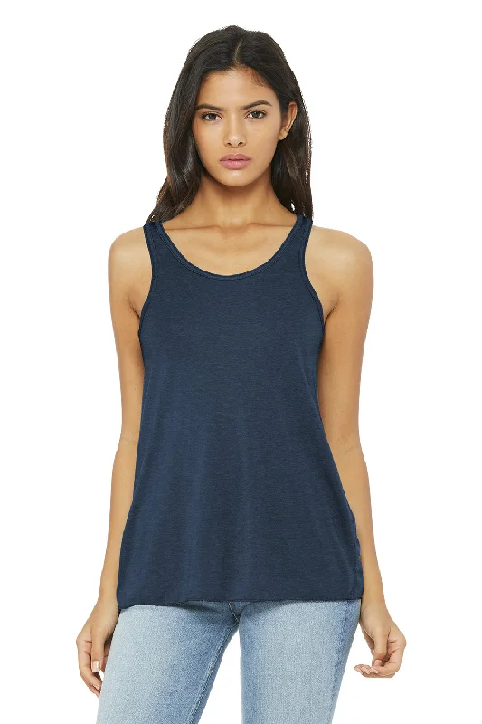 Bella + Canvas Womens Flowy Tank Top - Heather Navy Blue