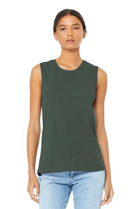 Bella + Canvas Womens Jersey Muscle Tank Top - Military Green