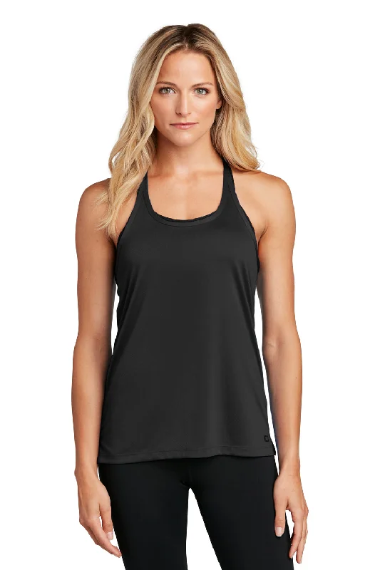 Ogio Womens Endurance Level Moisture Wicking Mesh Tank Top - Blacktop