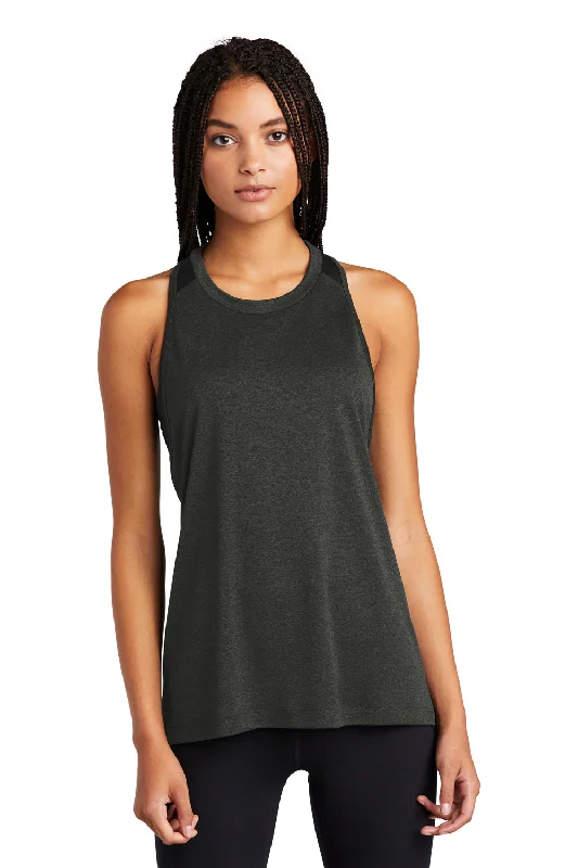 Sport-Tek Womens Endeavor Moisture Wicking Tank Top - Heather Black/Black