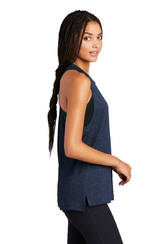 Sport-Tek Womens Endeavor Moisture Wicking Tank Top - Heather Dark Royal Blue/Black