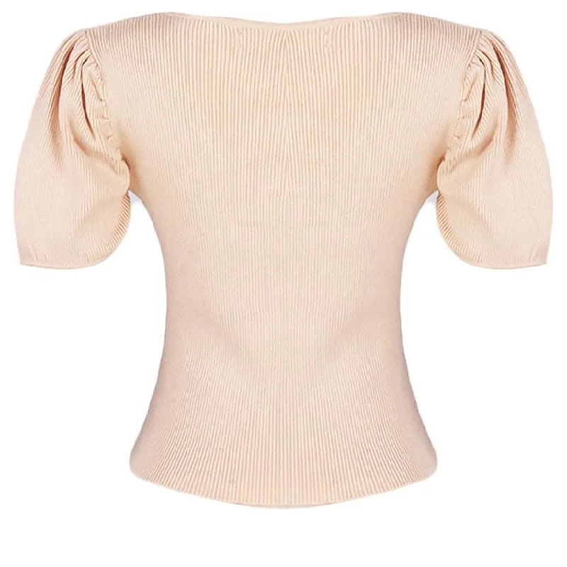 REDTAG Beige Formal Jersey Tops for Women