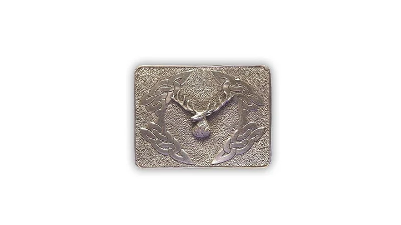 Stag's Head Deluxe Pewter Belt Buckle